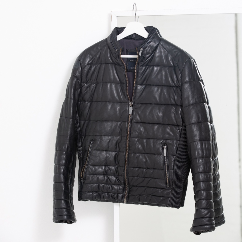 ZARA Men's genuine leather jacket